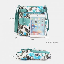 Women Multicolor Printing Waterproof Multi-pocket Anti-theft Crossbody Bag Shoulder Bag
