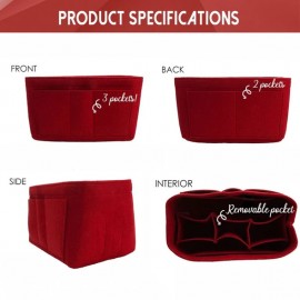 Women Multifunction Felt Cosmetic Bag Insert Organizer