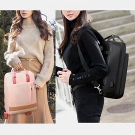 Women  Multifunction Waterproof Casual Patchwork Backpack