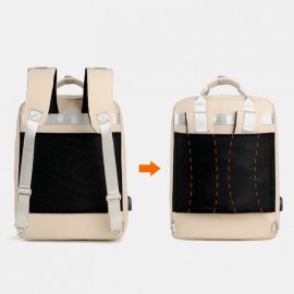Women  Multifunction Waterproof Casual Patchwork Backpack
