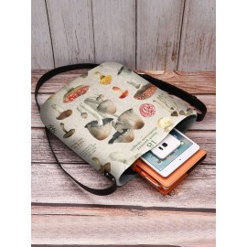Women Mushroom Pattern Print Crossbody Bag Shoulder Bag