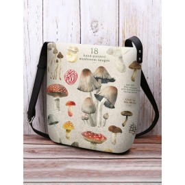 Women Mushroom Pattern Print Crossbody Bag Shoulder Bag