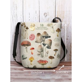 Women Mushroom Pattern Print Crossbody Bag Shoulder Bag