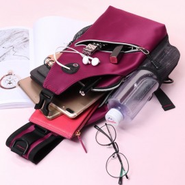 Women Newest Crossbody Bag Solid With Earphone Hole Chest Bag Shoulder Bag