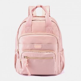 Women Nylon Waterproof Multifunction Bag Casual Patchwork Backpack