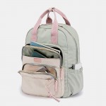 Women Nylon Waterproof Multifunction Bag Casual Patchwork Backpack