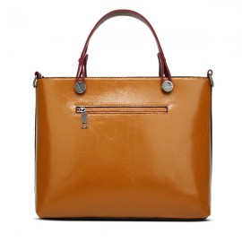Women Oil Wax Leather Tote Bag Retro Shoulder Bags Handbags