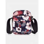 Women Oxford Calico Floral Leaf Letter Pattern Printed Crossbody Bag Shoulder Bag Phone Bag