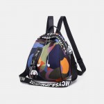 Women Oxford Earphone Hole Multi-carry Backpack Shoulder Bag