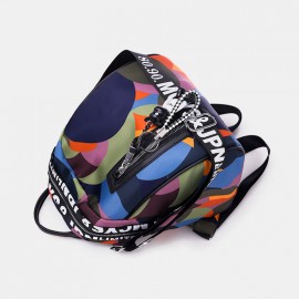 Women Oxford Earphone Hole Multi-carry Backpack Shoulder Bag
