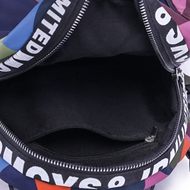 Women Oxford Earphone Hole Multi-carry Backpack Shoulder Bag