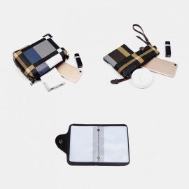 Women PU Leather 4PCS Colorblock Patchwork Handbag Crossbody Bag Purse