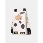 Women PU Leather Cute Cow Tiger Crossbody Bag Casual Phone Purse
