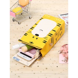 Women PU Leather Cute Cow Tiger Crossbody Bag Casual Phone Purse