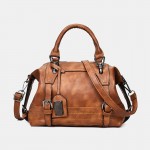 Women PU Leather Handbag Crossbody Bag Solid Shoulder Bag