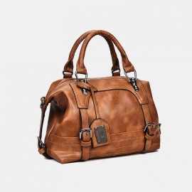 Women PU Leather Handbag Crossbody Bag Solid Shoulder Bag