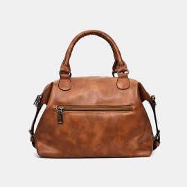 Women PU Leather Handbag Crossbody Bag Solid Shoulder Bag