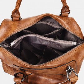 Women PU Leather Handbag Crossbody Bag Solid Shoulder Bag