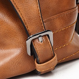 Women PU Leather Handbag Crossbody Bag Solid Shoulder Bag