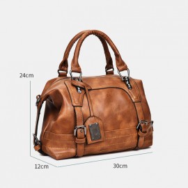 Women PU Leather Handbag Crossbody Bag Solid Shoulder Bag