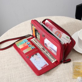 Women PU Leather Multi-card Slot Photo Card 6.3 inch Phone Bag Money Clip Wallet Purse