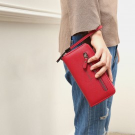 Women PU Leather Multi-card Slot Photo Card 6.3 inch Phone Bag Money Clip Wallet Purse