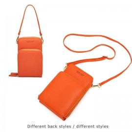 Women PU leather Clutch Bag Card Bag Large Capacity Multi-Pocket Crossbody Phone Bag