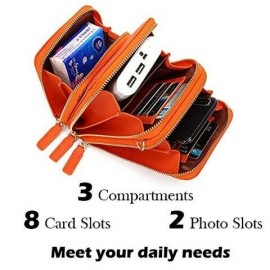 Women PU leather Clutch Bag Card Bag Large Capacity Multi-Pocket Crossbody Phone Bag