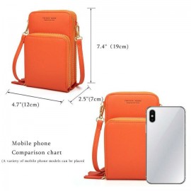 Women PU leather Clutch Bag Card Bag Large Capacity Multi-Pocket Crossbody Phone Bag