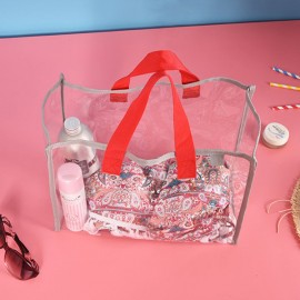 Women PVC Transparent Capacity Handbag Beach Bag Travel Swimming Bags