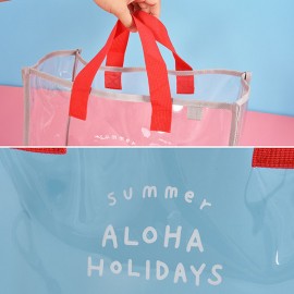 Women PVC Transparent Capacity Handbag Beach Bag Travel Swimming Bags