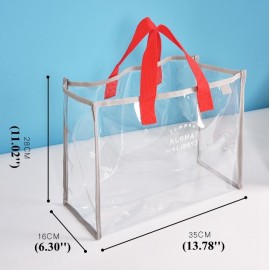 Women PVC Transparent Capacity Handbag Beach Bag Travel Swimming Bags
