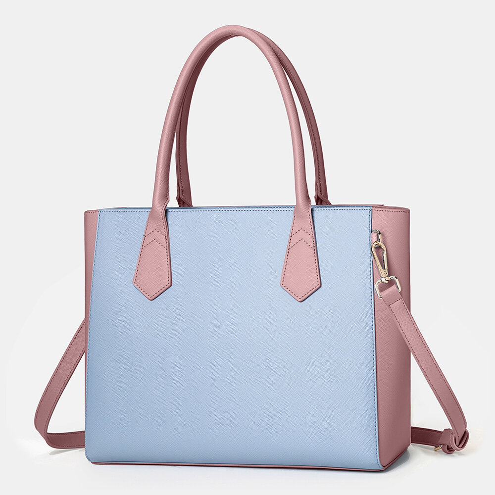 Women Patchwork Multifunction Multi-pocket 13.3 Inch Laptop Key Handbag Shoulder Bag