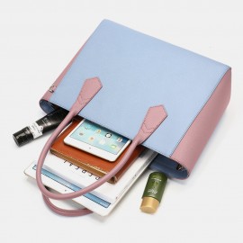 Women Patchwork Multifunction Multi-pocket 13.3 Inch Laptop Key Handbag Shoulder Bag
