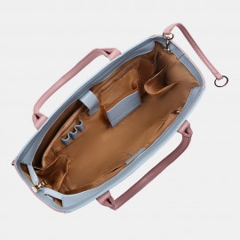 Women Patchwork Multifunction Multi-pocket 13.3 Inch Laptop Key Handbag Shoulder Bag