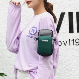Women Patchwork Waterproof Multifunction Lightweight Multi-Layers Crossbody Bag Sports Phone Bag