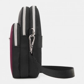 Women Patchwork Waterproof Multifunction Lightweight Multi-Layers Crossbody Bag Sports Phone Bag