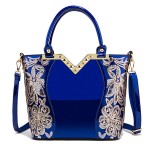 Women Patent Leather Handbag Large Capacity Sequin Casual Crossbody Bag