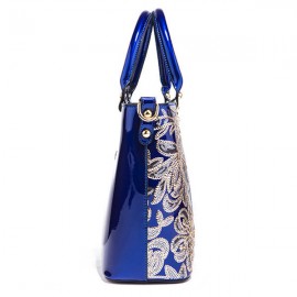 Women Patent Leather Handbag Large Capacity Sequin Casual Crossbody Bag