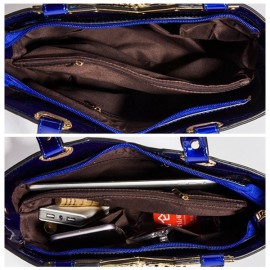 Women Patent Leather Handbag Large Capacity Sequin Casual Crossbody Bag