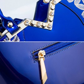 Women Patent Leather Handbag Large Capacity Sequin Casual Crossbody Bag