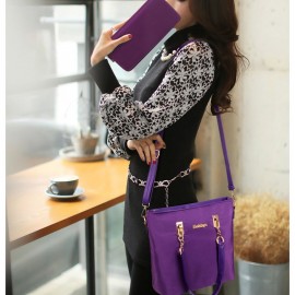 Women Plain Nylon Six-piece Set Handbag Shoulder Bag Clutch Bag