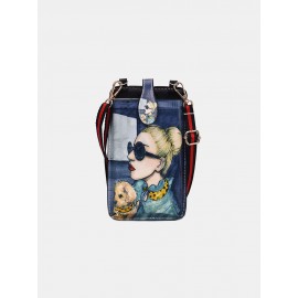 Women Print 6.5 Inch Phone Bag Crossbody Bag