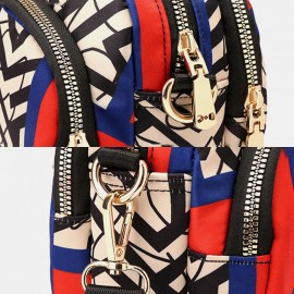 Women Printed Large Capacity Waterproof Multi-pocket Belt Bag Crossbody Bag