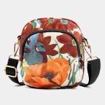 Women Printed Large Capacity Waterproof Multi-pocket Belt Bag Crossbody Bag