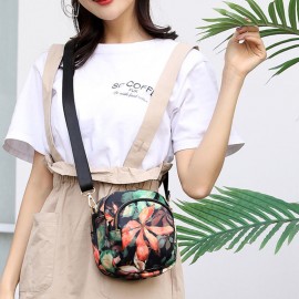 Women Printed Large Capacity Waterproof Multi-pocket Belt Bag Crossbody Bag