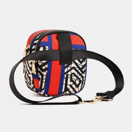 Women Printed Large Capacity Waterproof Multi-pocket Belt Bag Crossbody Bag