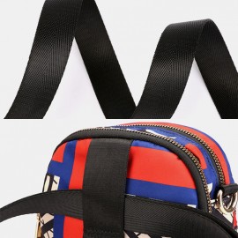 Women Printed Large Capacity Waterproof Multi-pocket Belt Bag Crossbody Bag