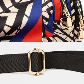 Women Printed Large Capacity Waterproof Multi-pocket Belt Bag Crossbody Bag