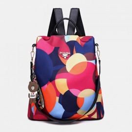 Women Printed Nylon Anti-theft Backpack